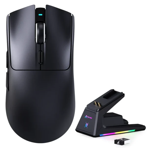 Attack Shark X1 Wireless Tri-mode With Touchpad RGB Charging Dock Gaming Mouse, Black