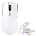 Attack Shark X1 Wireless Tri-mode With Touchpad RGB Charging Dock Gaming Mouse, White