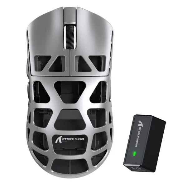 Attack Shark R3 Magnesium Alloy Gaming Mouse 8K 46g, Silver Grey