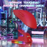 ⁦Attack Shark X1 Wireless Tri-mode With Touchpad RGB Charging Dock Gaming Mouse, Red⁩ - الصورة ⁦3⁩