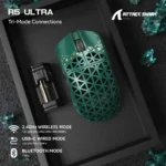 Attack Shark R5 Ultra Carbon Fiber Wireless 8K Gaming Mouse, 39g, 42K dpi, Tri-mode , Green - Image 2
