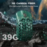 Attack Shark R5 Ultra Carbon Fiber Wireless 8K Gaming Mouse, 39g, 42K dpi, Tri-mode , Green - Image 3