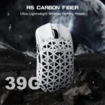 ⁦Attack Shark R5 Ultra Carbon Fiber Wireless 8K Gaming Mouse, 39g, 42K dpi, Tri-mode , White⁩ - الصورة ⁦3⁩