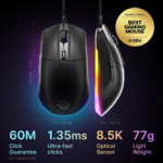 ⁦SteelSeries 62515 Rival 3 Wired Gen 2 Gaming Mouse – Black⁩ - الصورة ⁦2⁩