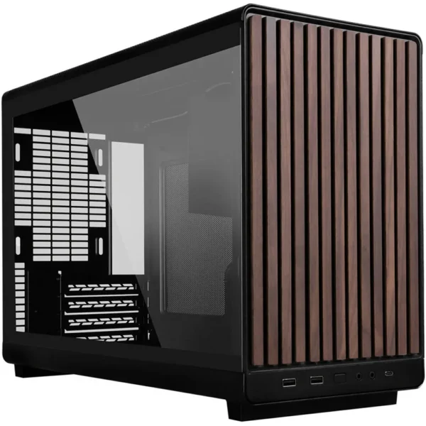 Lian Li DAN A3 mATX Wood Glass Edition Gaming PC Case – Black