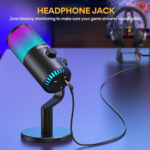 ⁦Maono DM30RGB Programmable USB Condenser Gaming Microphone – Black⁩ - الصورة ⁦4⁩