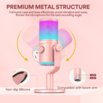 Maono DM30RGB Programmable USB Condenser Gaming Microphone – Pink - Image 5