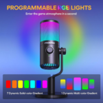 ⁦Maono DM30RGB Programmable USB Condenser Gaming Microphone – Black⁩ - الصورة ⁦7⁩
