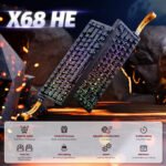 ⁦لوحة مفاتيح ATTACK SHARK X68 السلكية 60% HE Rapid Trigger بسرعة 8KHz (مفاتيح مغناطيسية) - Black Contours⁩ - الصورة ⁦3⁩