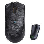 ماوس ألعاب ATTACK SHARK X11 ULTRA بوزن 63g، هيكل من ألياف الكربون، اتصال لاسلكي 8K، حساس PAW3950MAX، حتى 42000 DPI و20000 FPS - رمادي