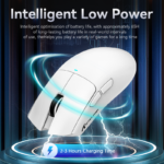 ATTACK SHARK X11 63g UltraLight Wireless Gaming Mouse with Charging Dock - White - Image 3