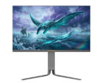 شاشة ألعاب مسطحة من نوع ساديس ريف مانتا-27 برو SA-F02U27 مقاس 27 بوصة، تدعم وضعين (UHD 4K 160Hz أو FHD 320Hz)، زمن استجابة 0.3 مللي ثانية، منفذ HDMI 2.1، لوحة IPS سريعة - رمادي