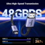 UGREEN HD164 Micro HDMI to HDMI 2.1 8K Cable, 2m - Image 3