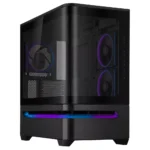 ASUS Prime AP202 ARGB Curved Glass Panel mATX Case – Black, 3-Fans