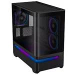 ⁦ASUS Prime AP202 ARGB Curved Glass Panel mATX Case – Black, 3-Fans⁩ - الصورة ⁦2⁩
