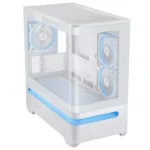 ⁦ASUS Prime AP202 ARGB Curved Glass Panel mATX Case – White, 3-Fans⁩ - الصورة ⁦2⁩