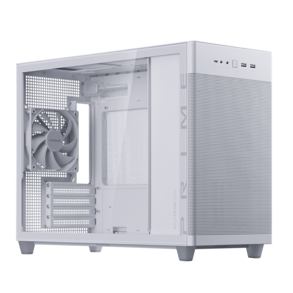ASUS Prime AP201 Tempered Glass Micro ATX Case – White