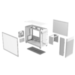 ⁦ASUS Prime AP201 Tempered Glass Micro ATX Case – White⁩ - الصورة ⁦6⁩