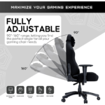 ⁦AndaSeat Luna Pro Series (L) – Fabric Gaming Chair with Footrest – Black⁩ - الصورة ⁦3⁩