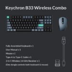 ⁦كومبو كيبورد Keychron B33 عربي وماوس BM25 لاسلكي، بتصميم ٨٠٪ TKL – أسود وأخضر⁩ - الصورة ⁦5⁩