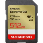 SanDisk 512GB Extreme Go SD Card V30 4K UHD – 230MB/s