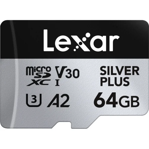 Lexar 64GB Professional SILVER PLUS microSD Memory Card – 205MB/s