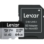 ⁦Lexar 64GB Professional SILVER PLUS microSD Memory Card – 205MB/s⁩ - الصورة ⁦2⁩