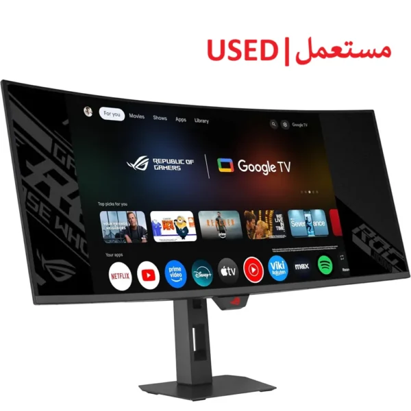 ASUS 34″ ROG Strix OLED XG34WCDMTG Curved QD-OLED 240Hz 0.03ms with Smart Google TV WiFi 6 HDR USB-C 90W KVM HDMI 2.1 Gaming Monitor (USED|مستعمل)