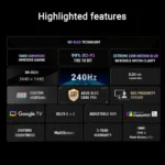 ASUS 34″ ROG Strix OLED XG34WCDMTG Curved QD-OLED 240Hz 0.03ms with Smart Google TV WiFi 6 HDR USB-C 90W KVM HDMI 2.1 Gaming Monitor (USED|مستعمل) - Image 9