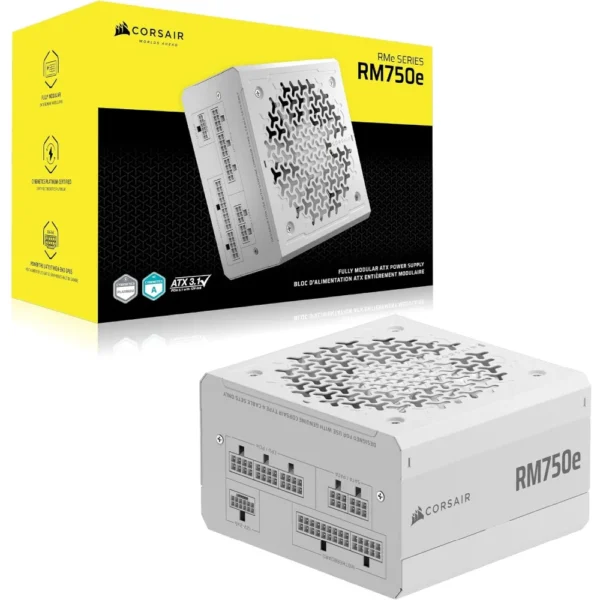 Corsair 750W PSU RM750e Fully Modular ATX 3.1 PCIe 5.1 ATX Power Supply (White)